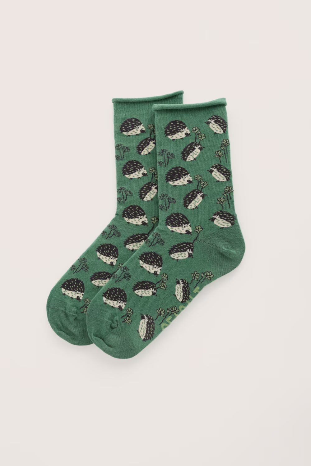 Women's Bamboo Arty Socks - Hedgehog Garden Dried Basil