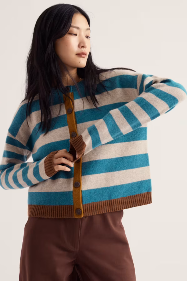 Pinwell Cardigan - Bright Shape Estuary Mix