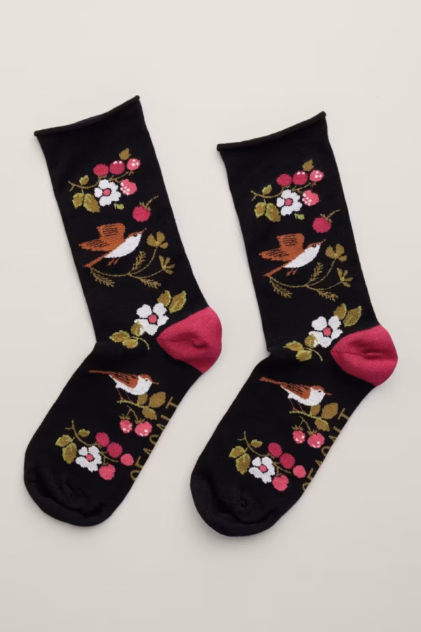 Women's Bamboo Arty Socks - Sweet Nightingale Onyx