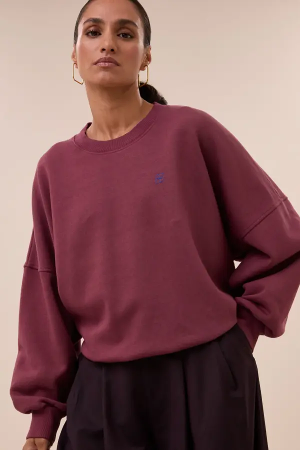 malyn logo sweater - burgundy crush