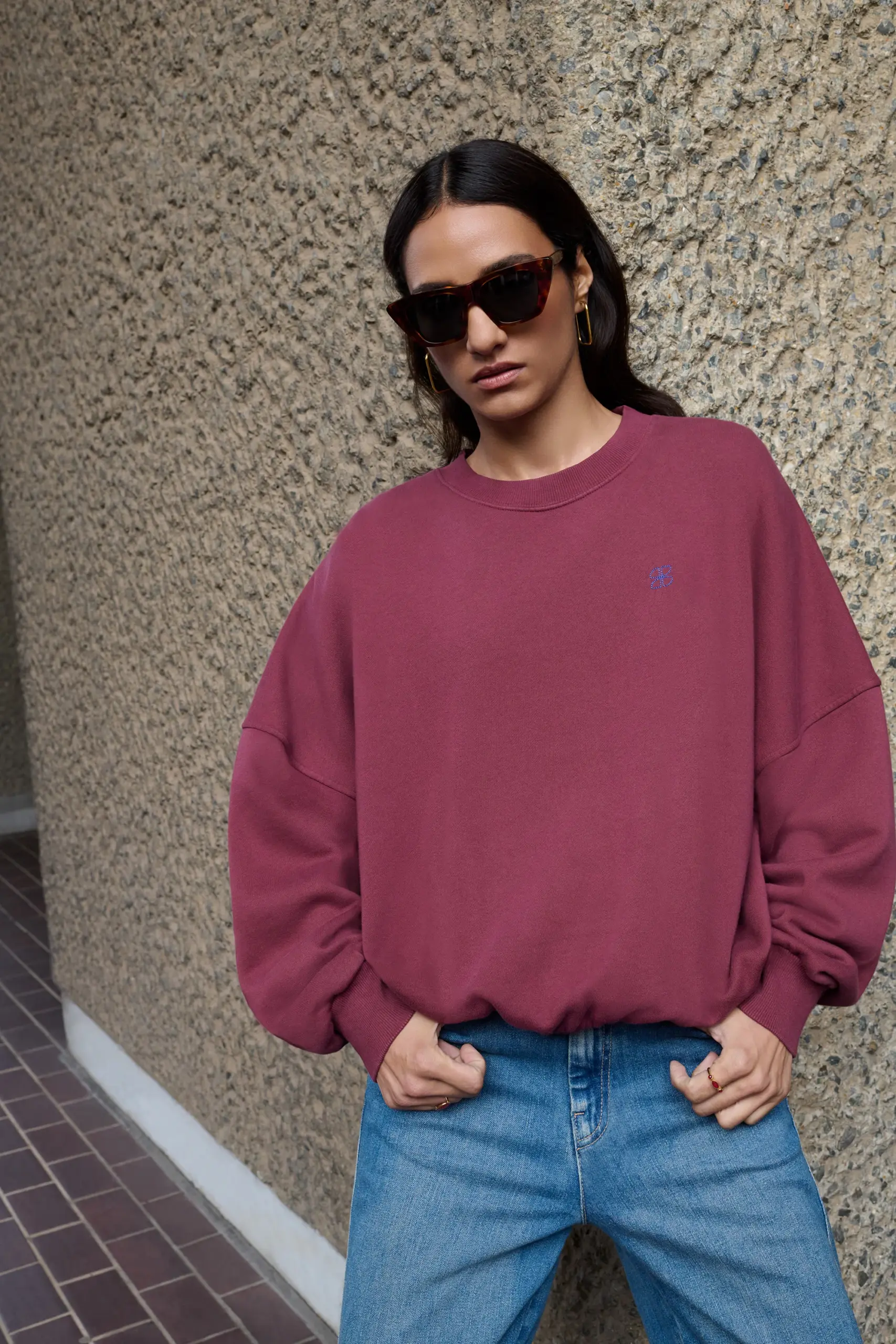 malyn logo sweater - burgundy crush - Afbeelding 4