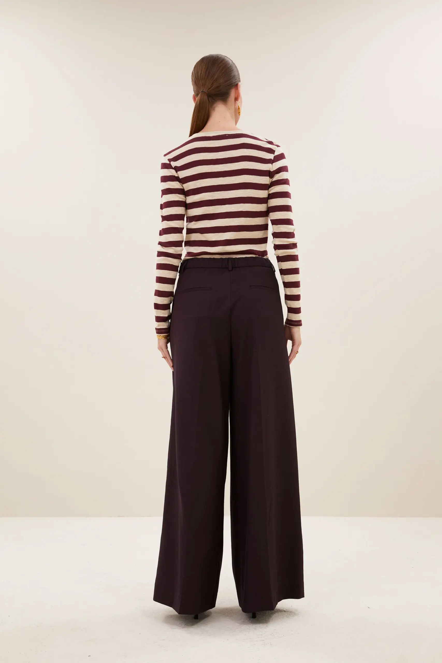 basic ls big stripe top - burgundy crush - Afbeelding 3