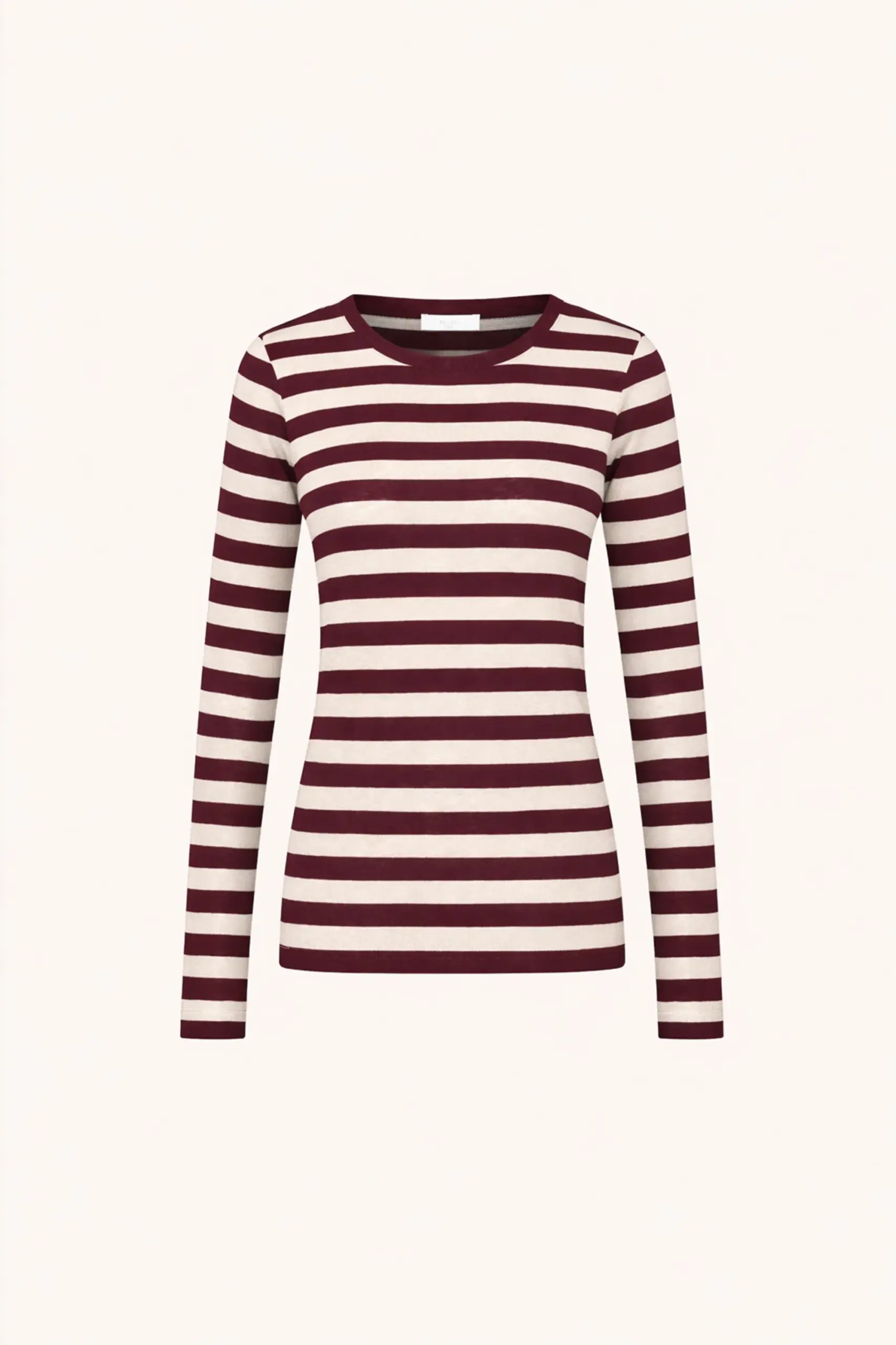 basic ls big stripe top - burgundy crush - Afbeelding 4