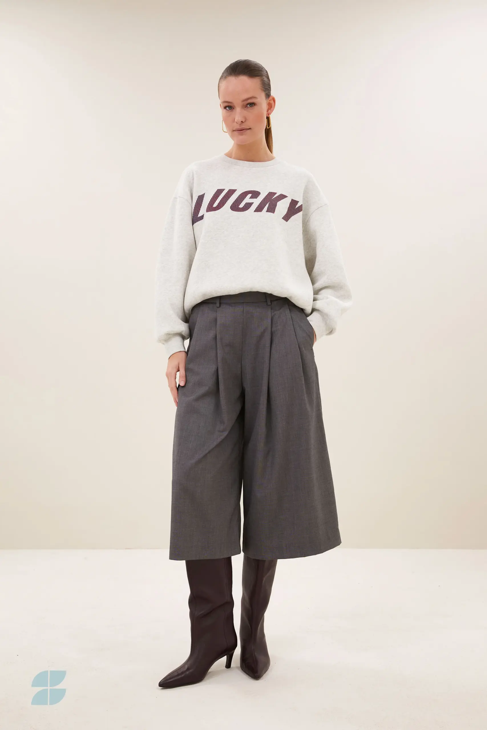 lili speed sweater - light grey melee - Afbeelding 2