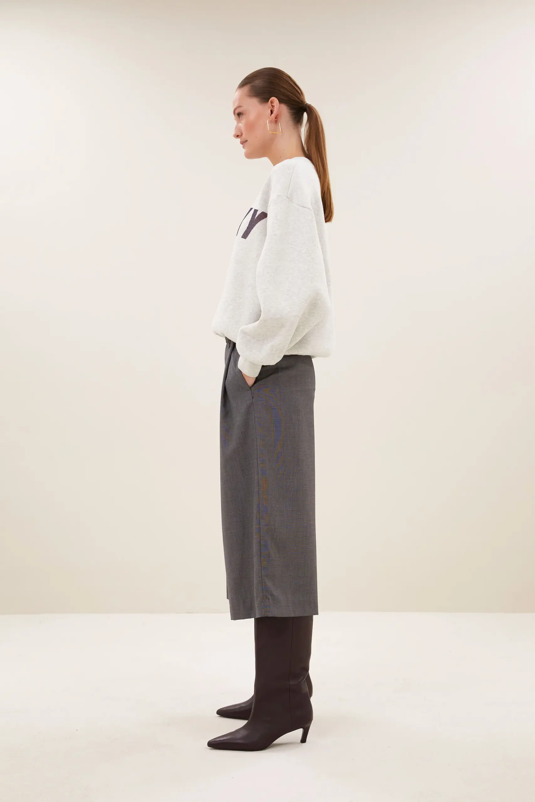 lili speed sweater - light grey melee - Afbeelding 3