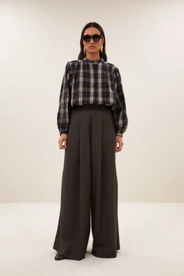 jagger check blouse - jagger check