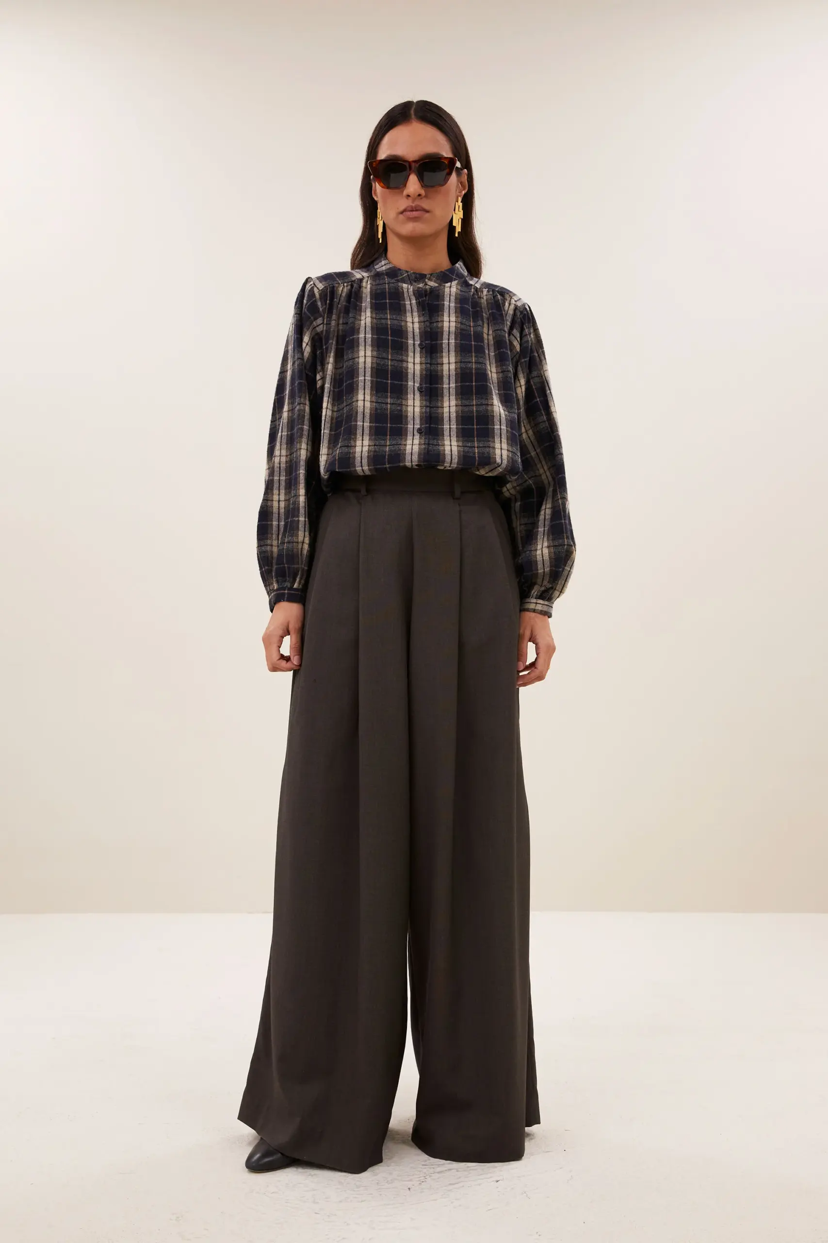 jagger check blouse - jagger check