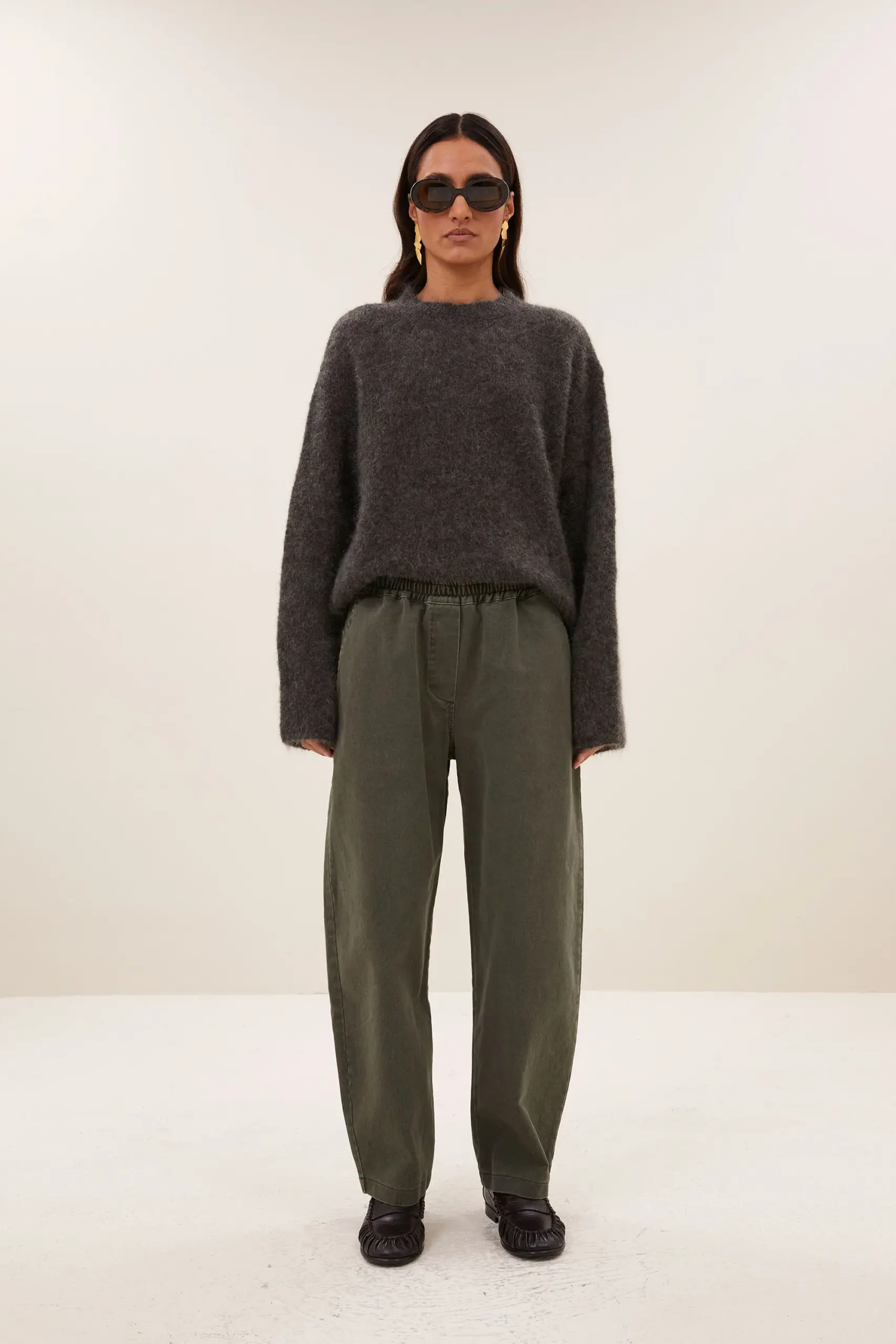 davi pants - Olijf
