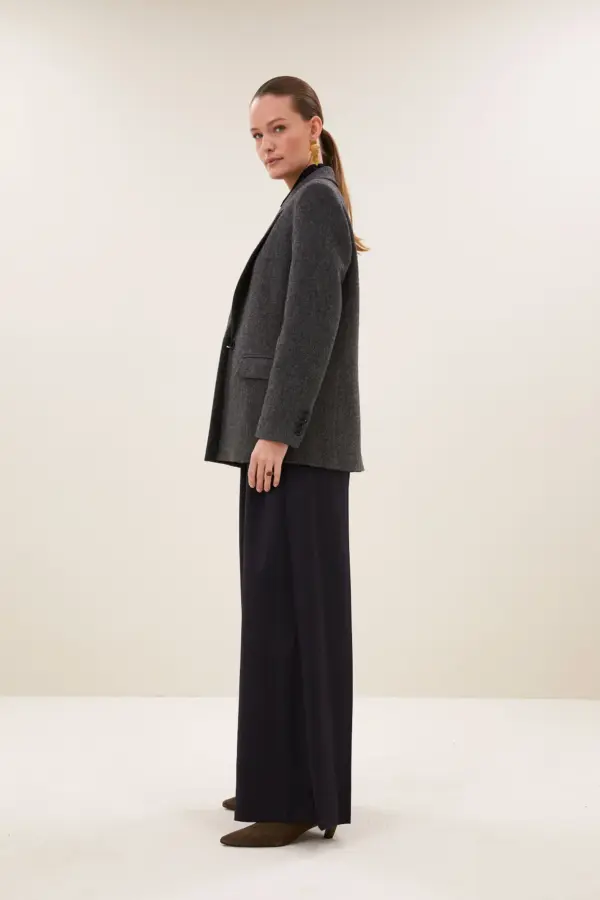 nes herringbone blazer - dark grey melee