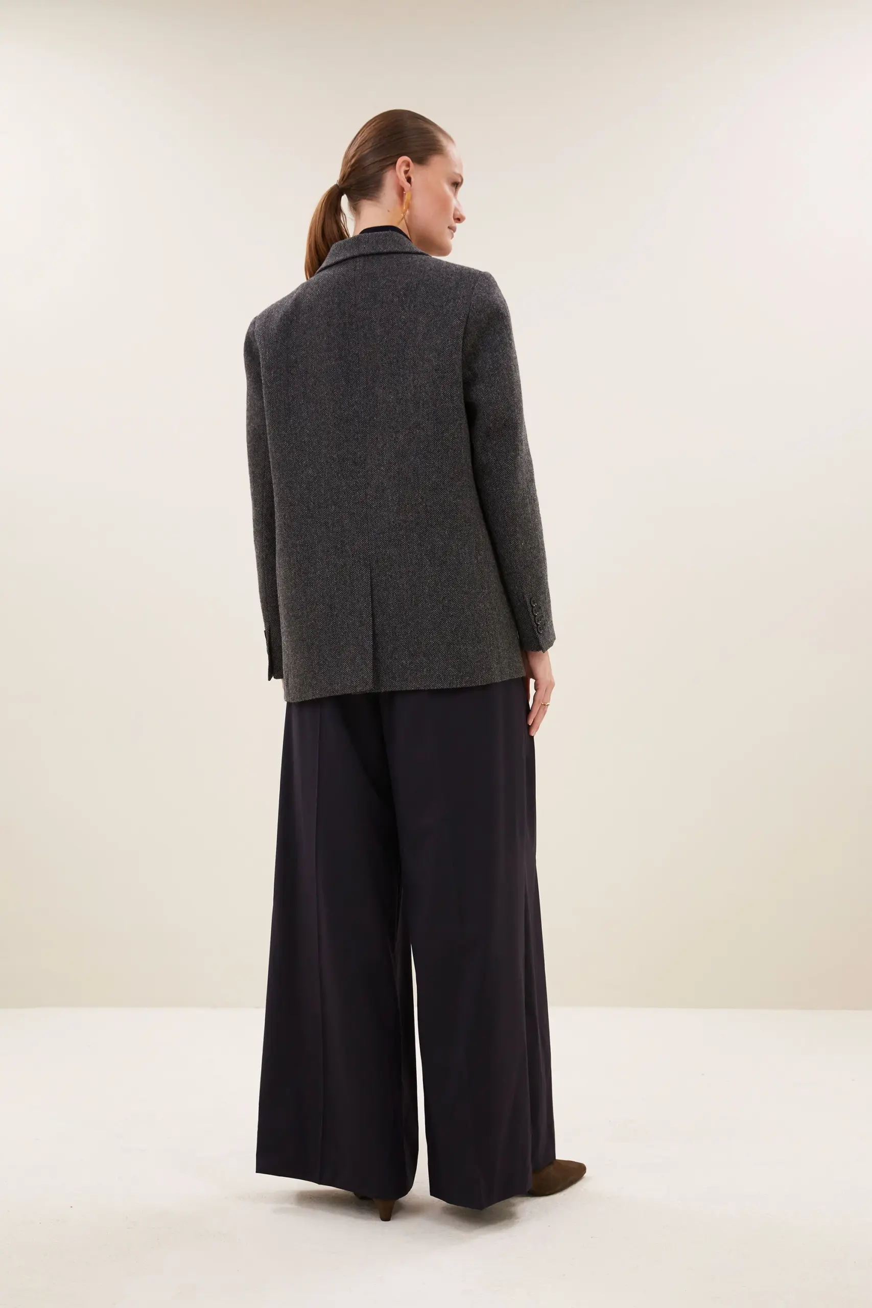 nes herringbone blazer - dark grey melee - Afbeelding 3