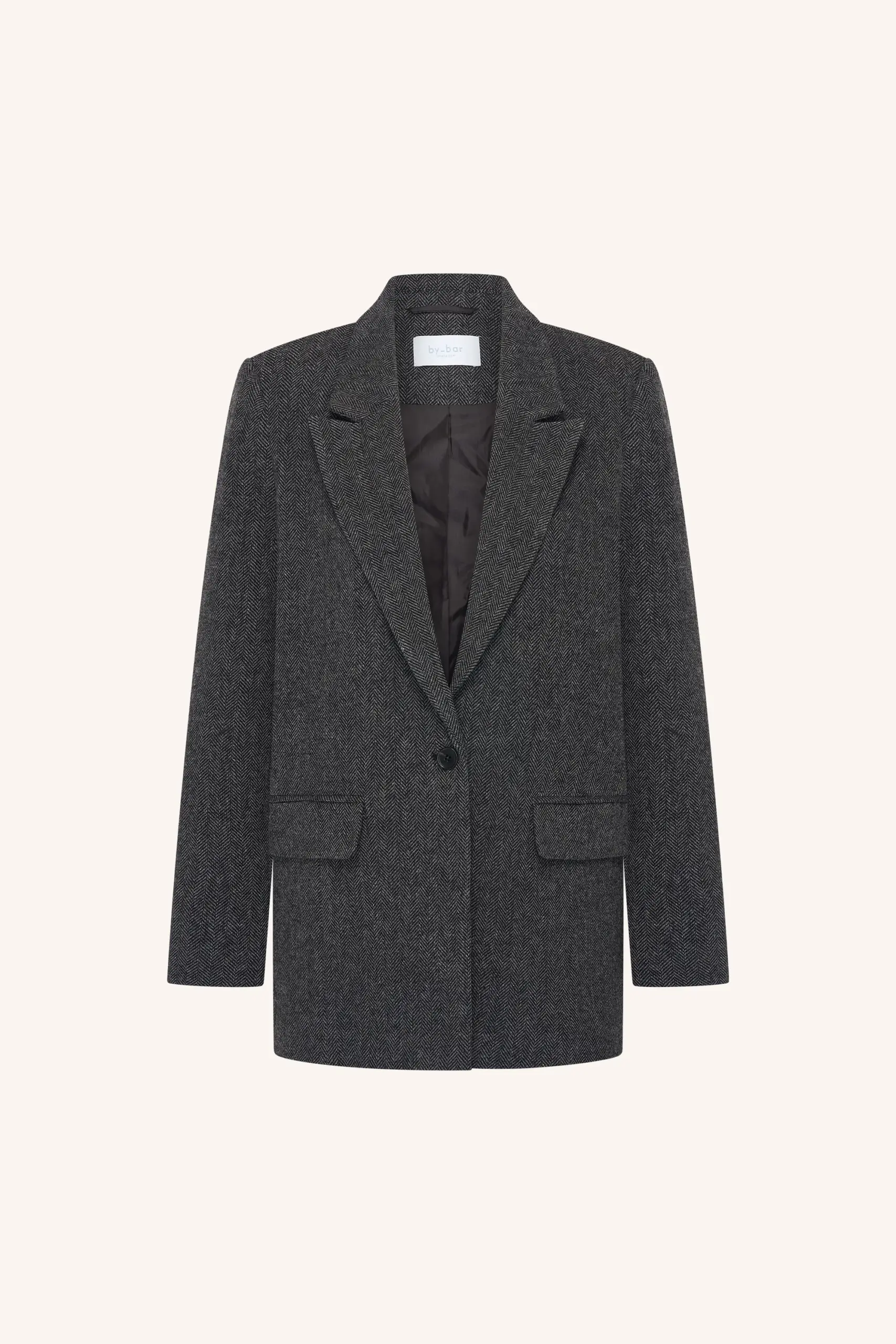 nes herringbone blazer - dark grey melee - Afbeelding 4