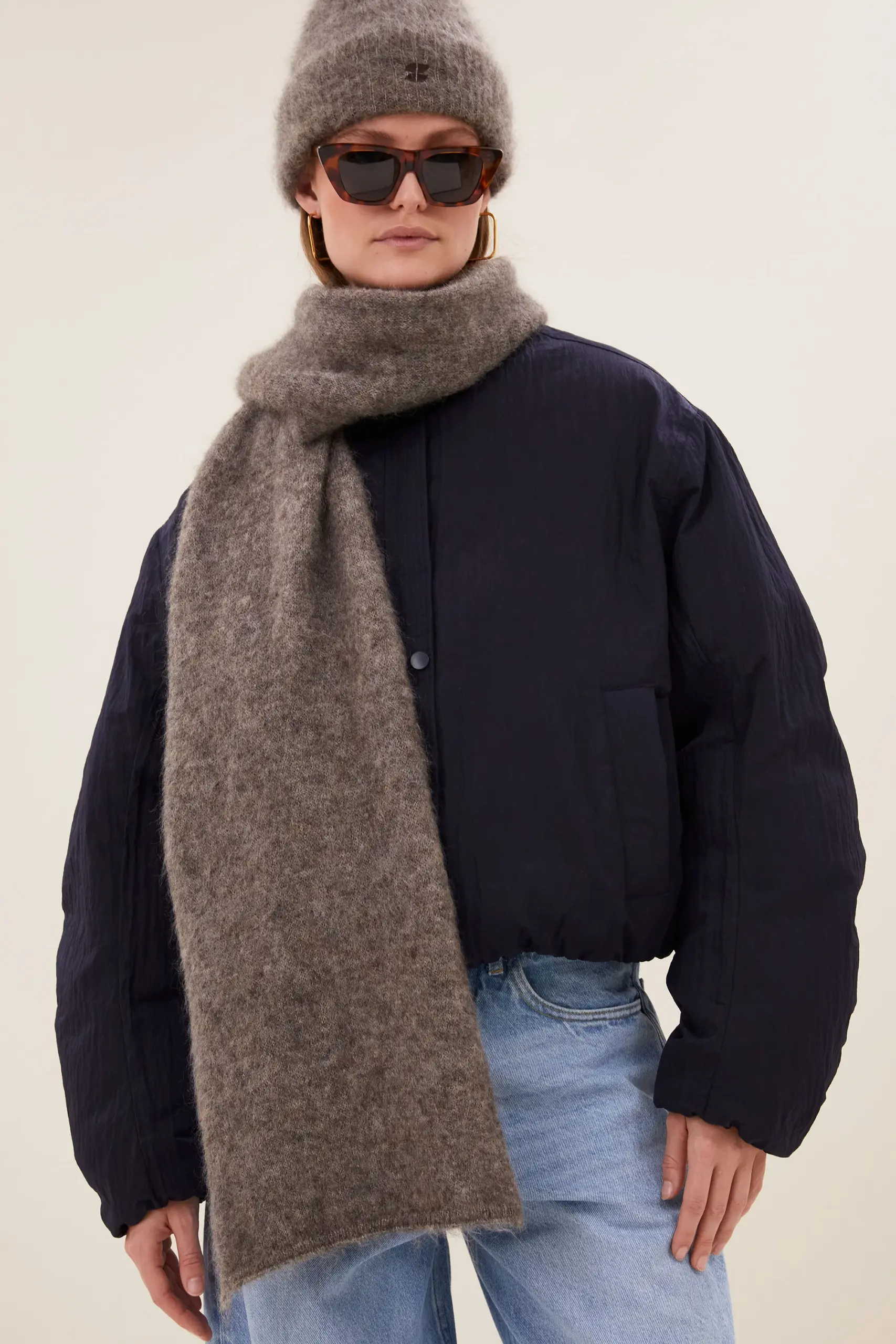 leah norton scarf - dark biscuit - Afbeelding 2