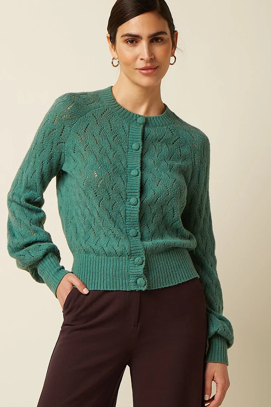 Cardi Raglan Farfalle - Fir Green