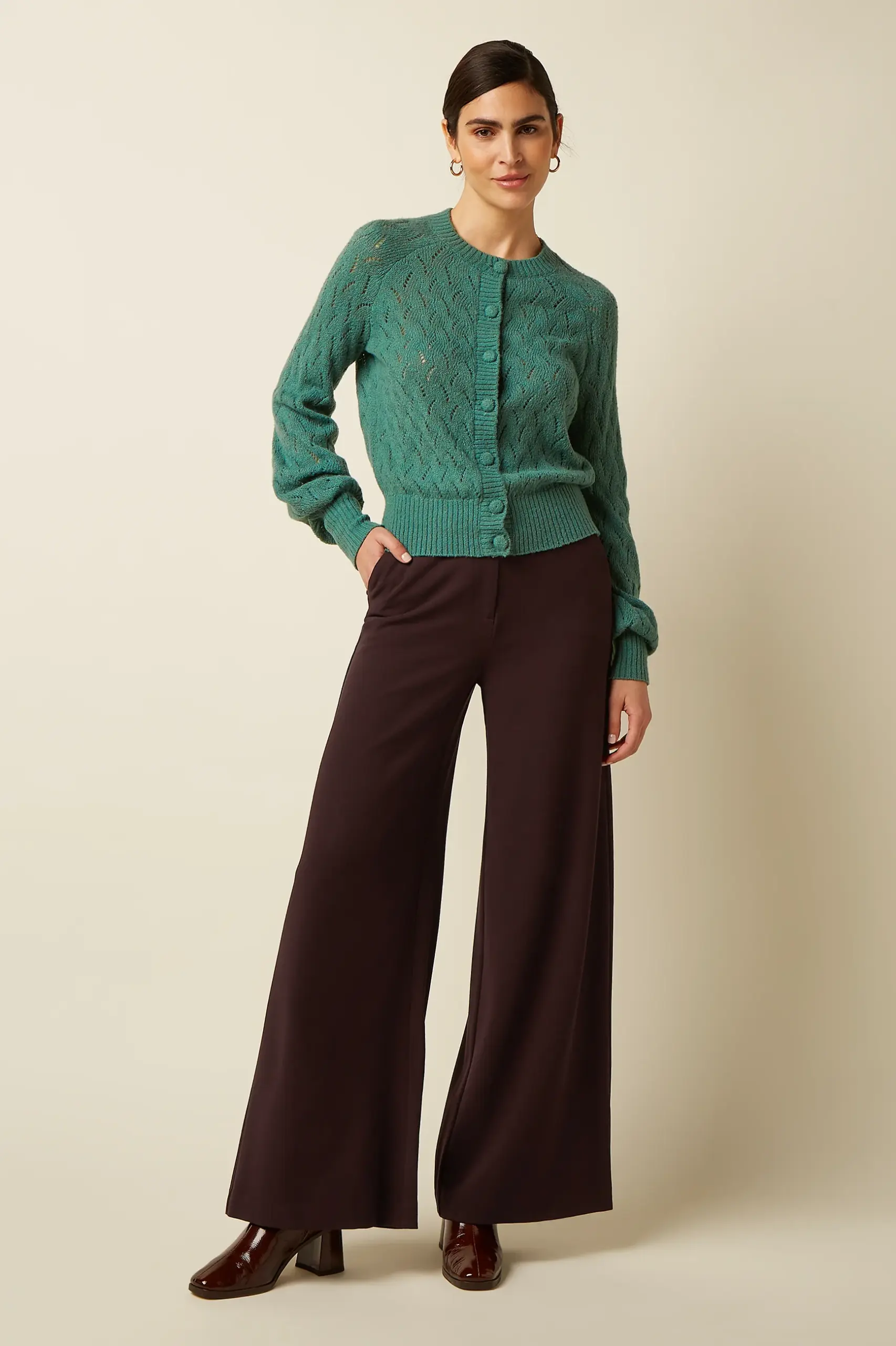 Cardi Raglan Farfalle - Fir Green - Afbeelding 2