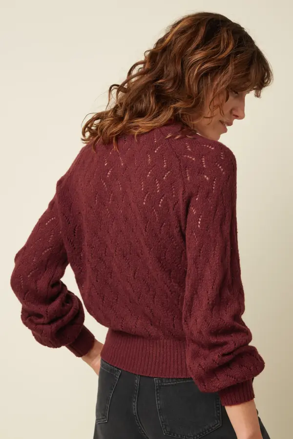 Cardi Raglan Farfalle - Henna Red