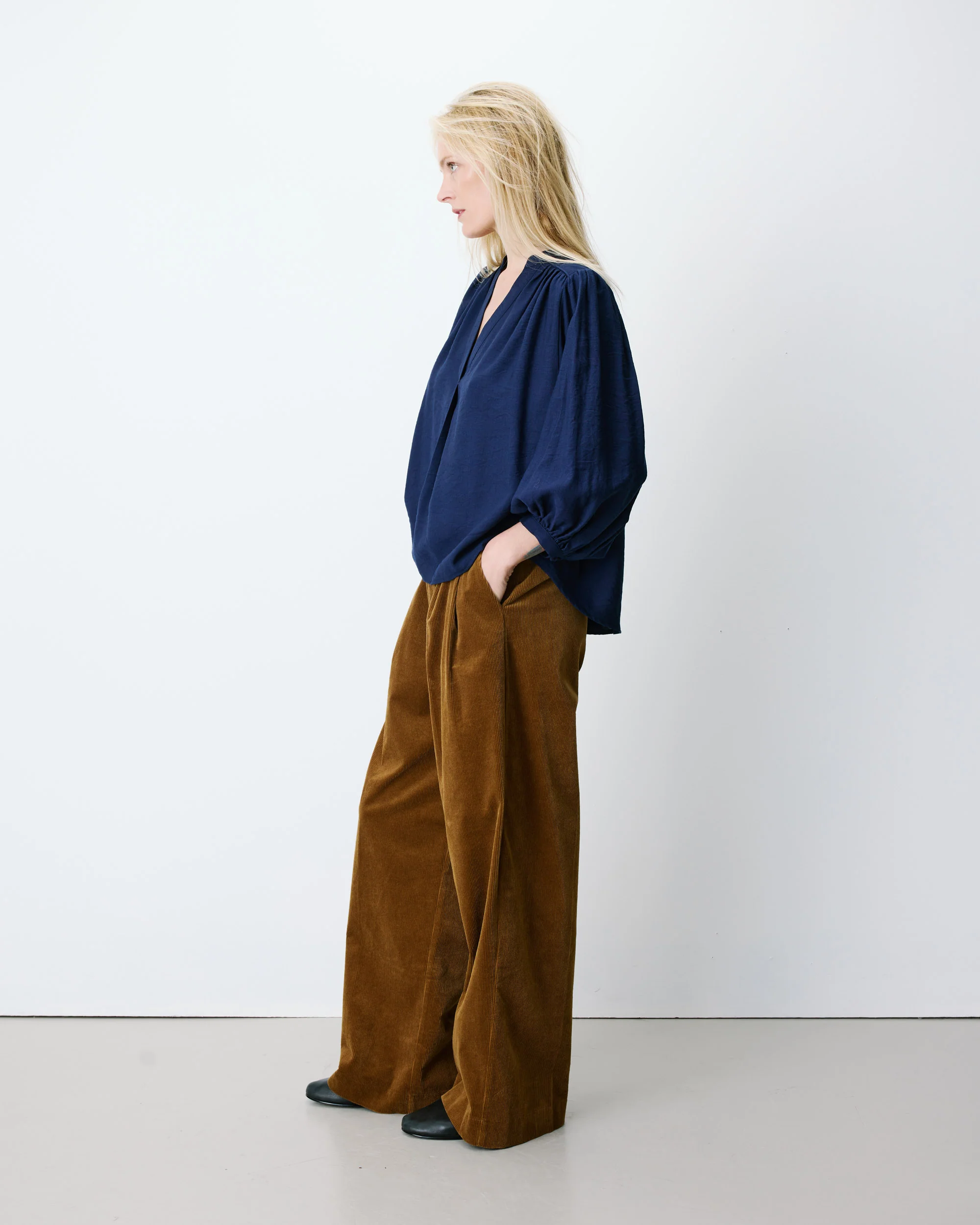 Blouse met ballonmouw - Donkerblauw - Afbeelding 5