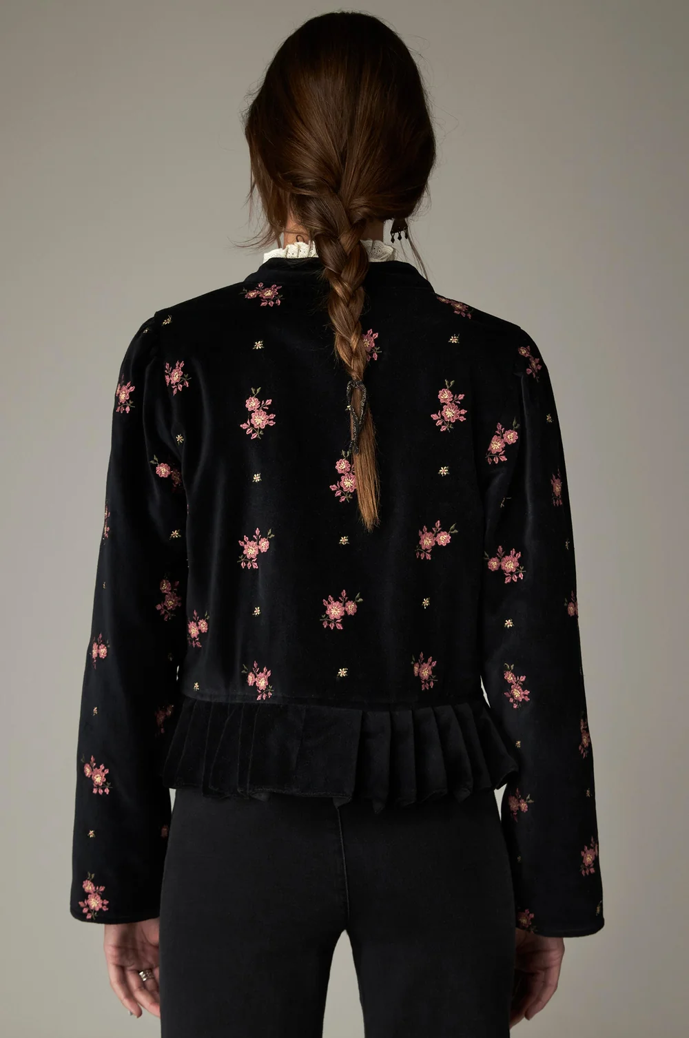 Jasje met bloemen - Zwart - Afbeelding 3