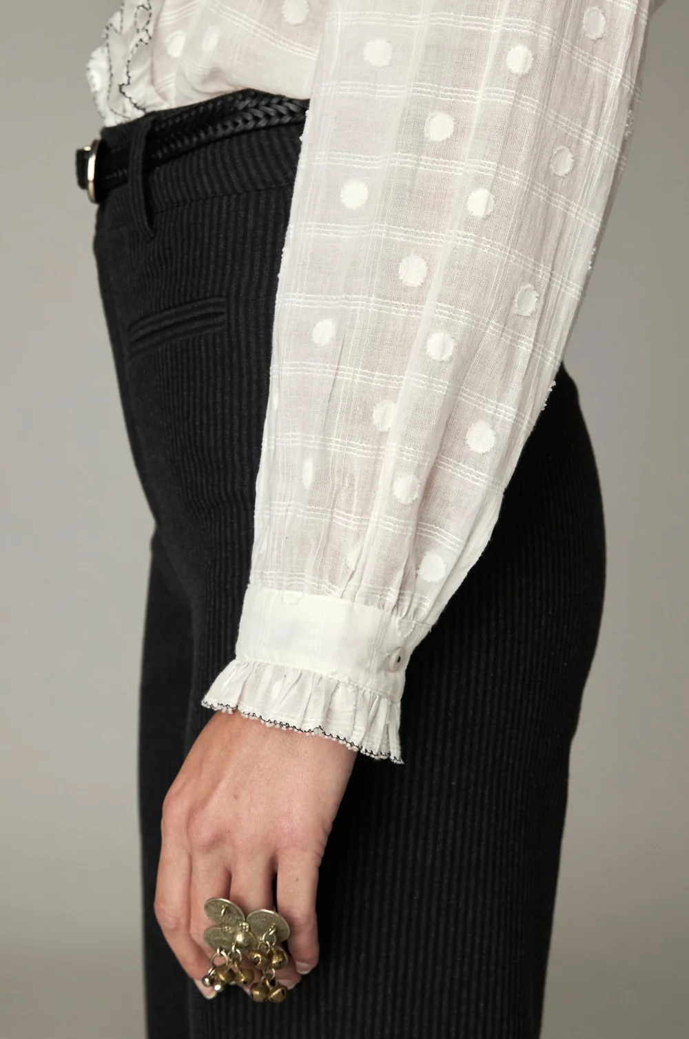 Blouse met ruches - Wit - Afbeelding 5