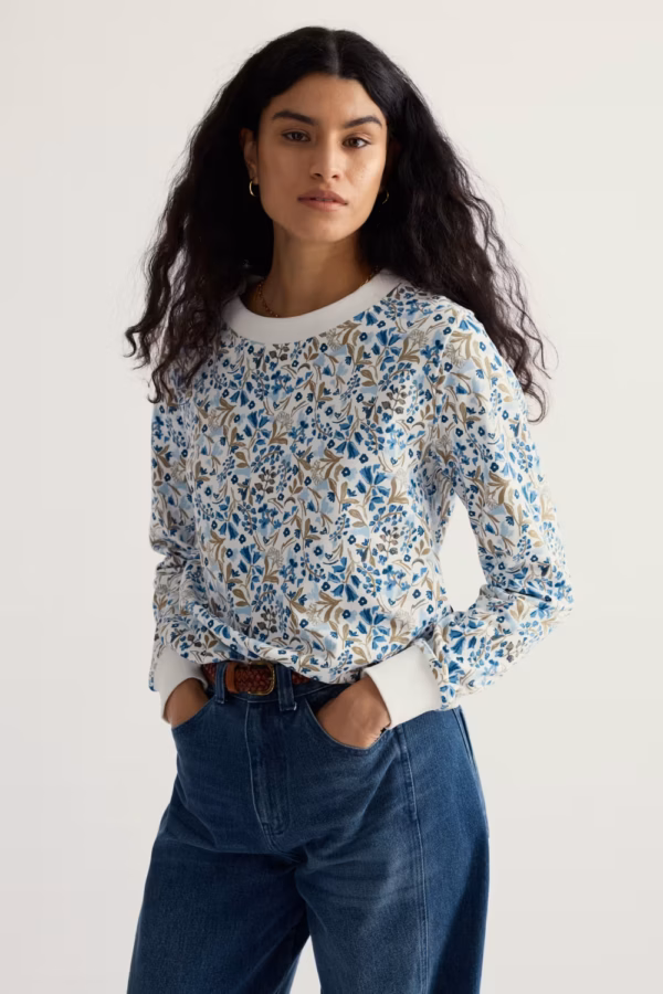 Bright Wave Sweatshirt - Creme wit