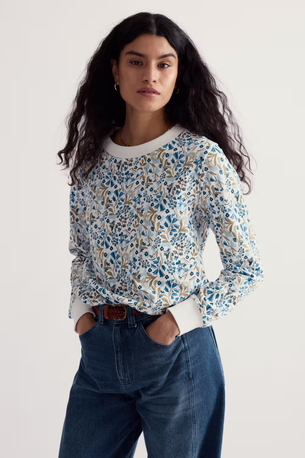 Bright Wave Sweatshirt - Creme wit