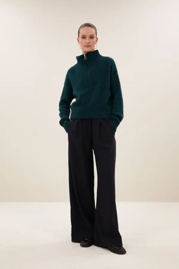 boxy beau pullover - Donkergroen