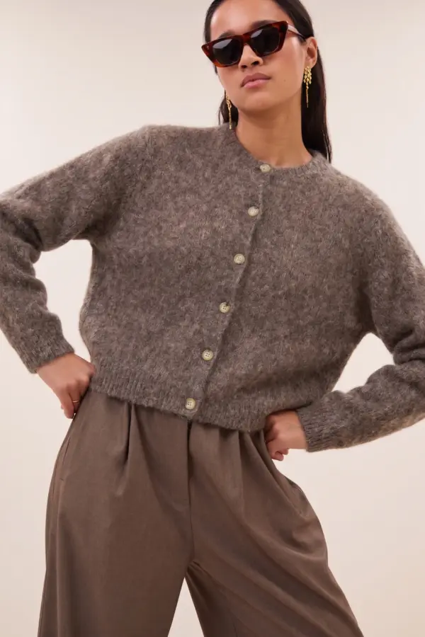 vasile cardigan - dark biscuit
