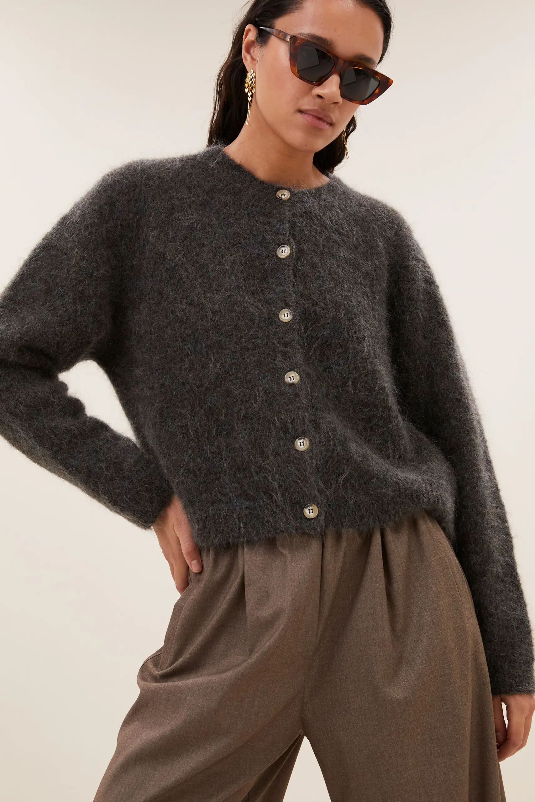 vasile cardigan - moss brown