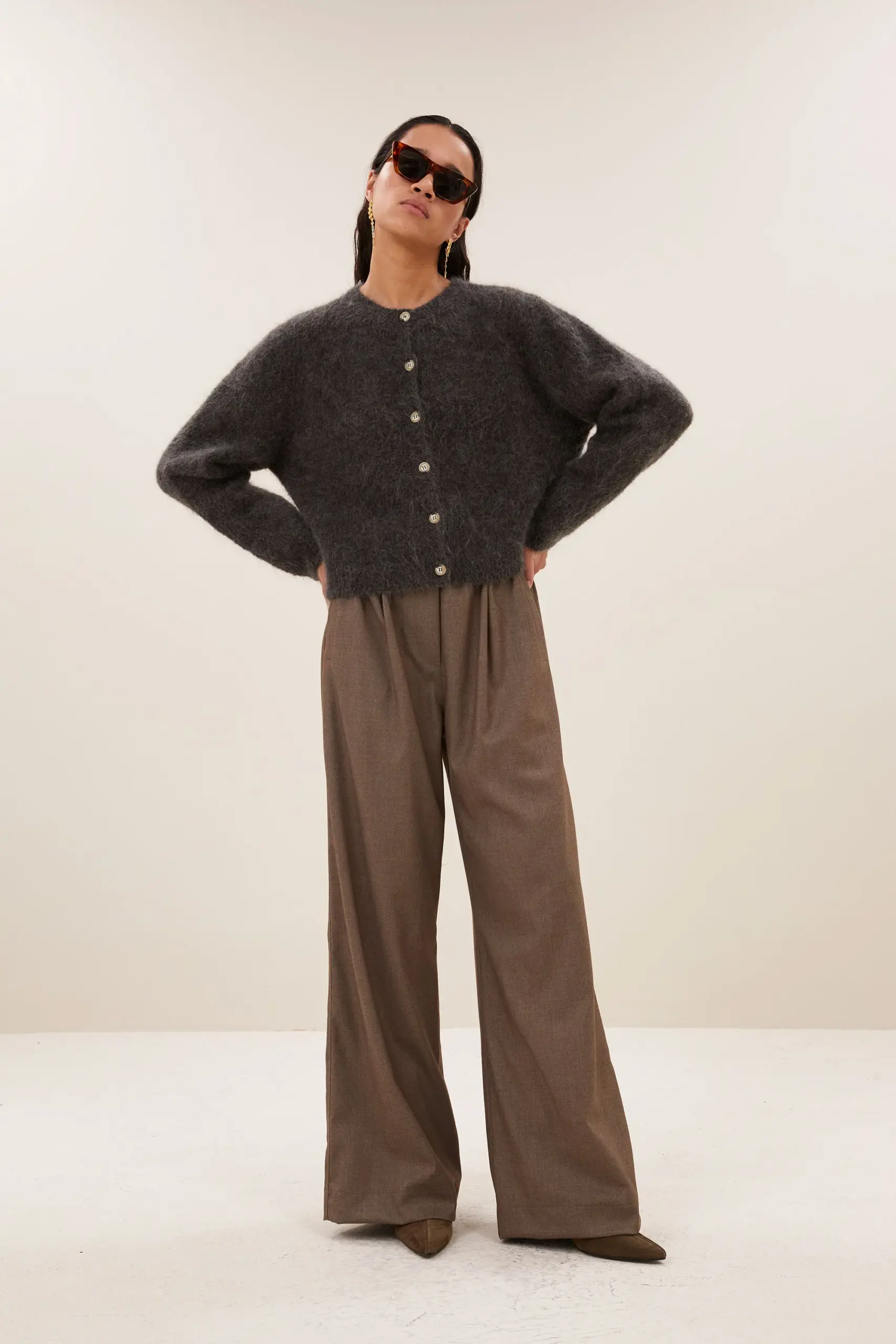 vasile cardigan - moss brown - Afbeelding 2