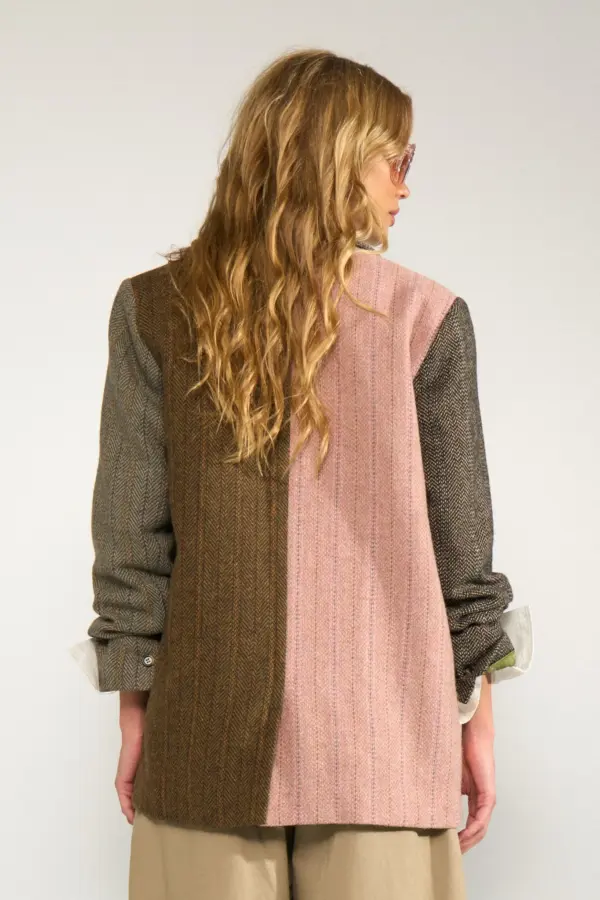 Nuavey Herringbone Blazer - Bruin