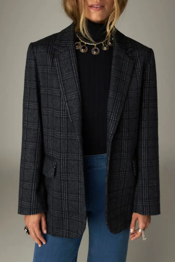 Single breasted blazer - Grijs