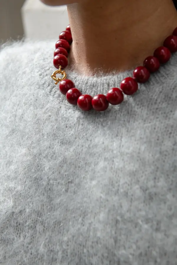 micky necklace - burgundy crush