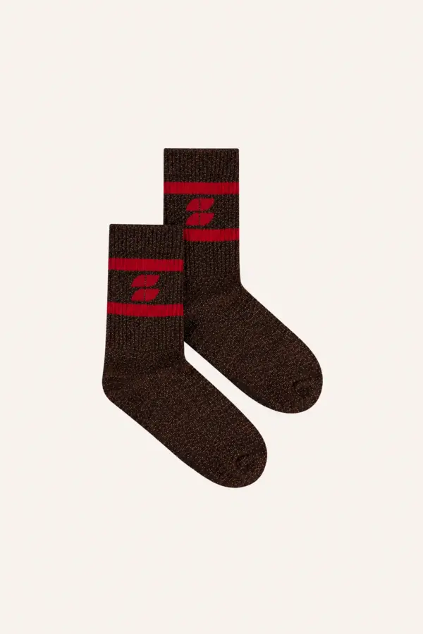 logo glitter chocolate socks - lollipop
