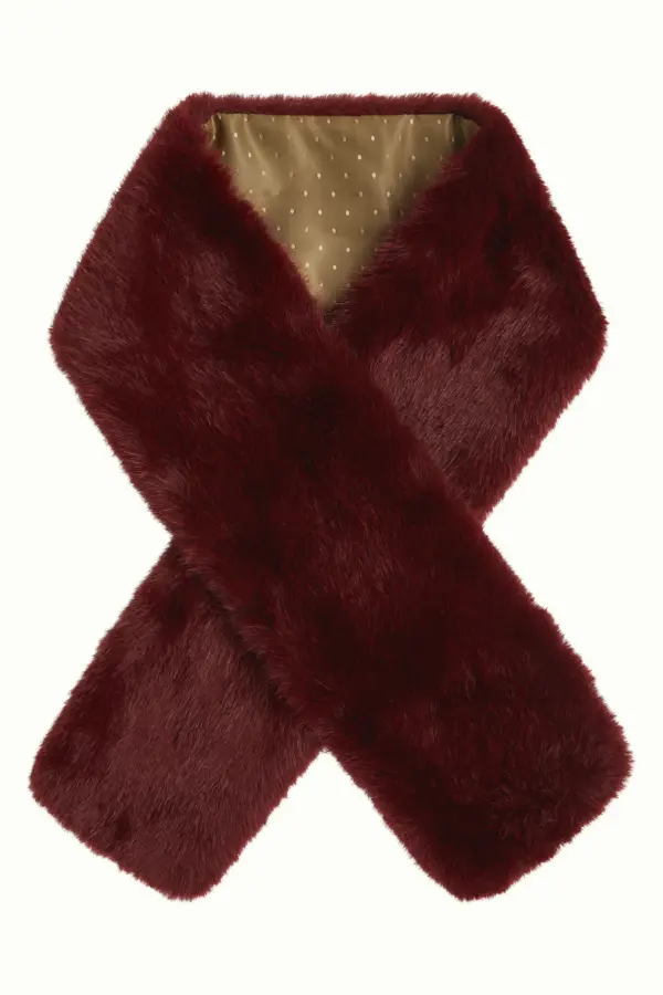 Scarf Silver Fur - Porto Red