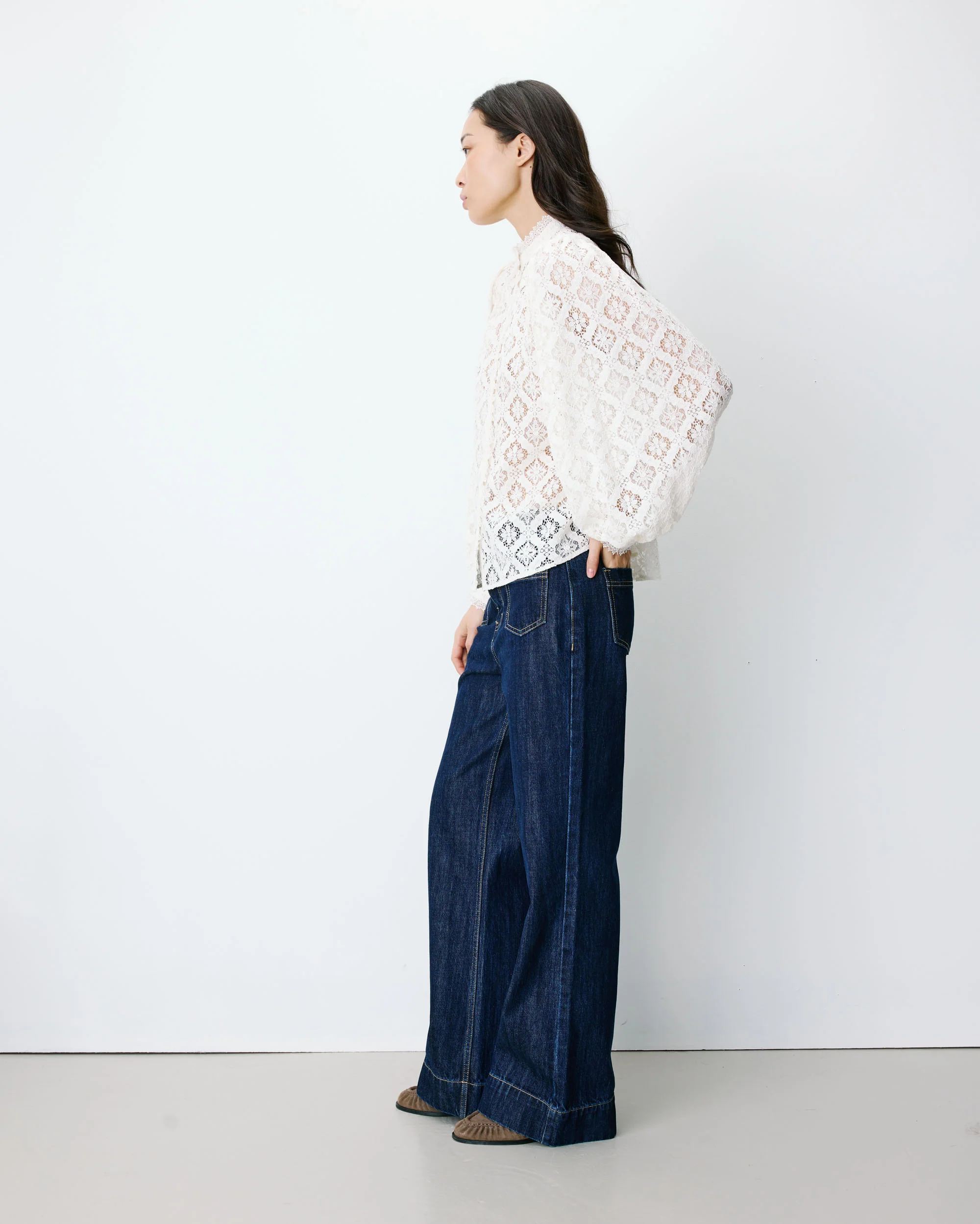 Blouse van kant - Ivory - Afbeelding 3