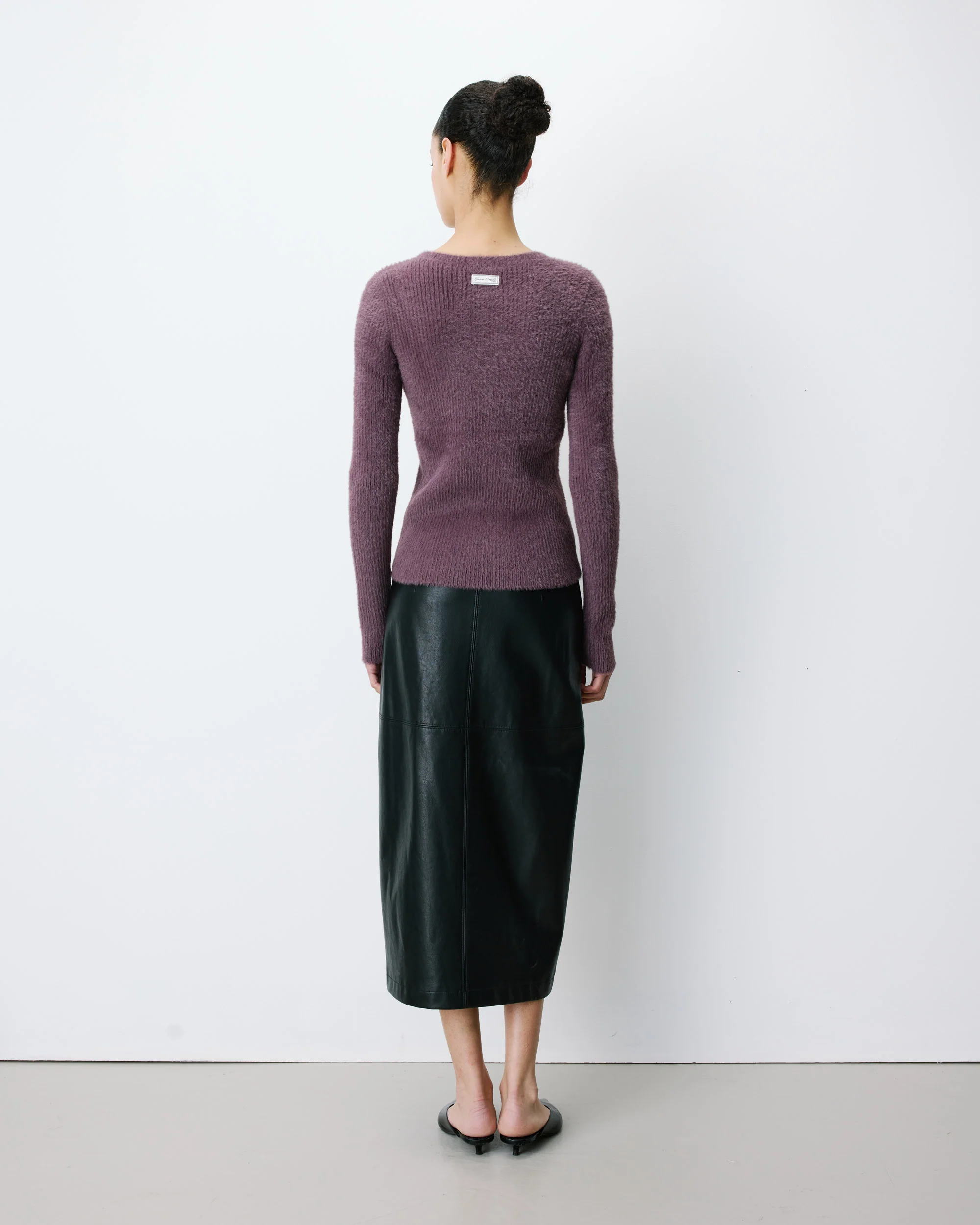 Zachte trui - Aubergine - Afbeelding 3