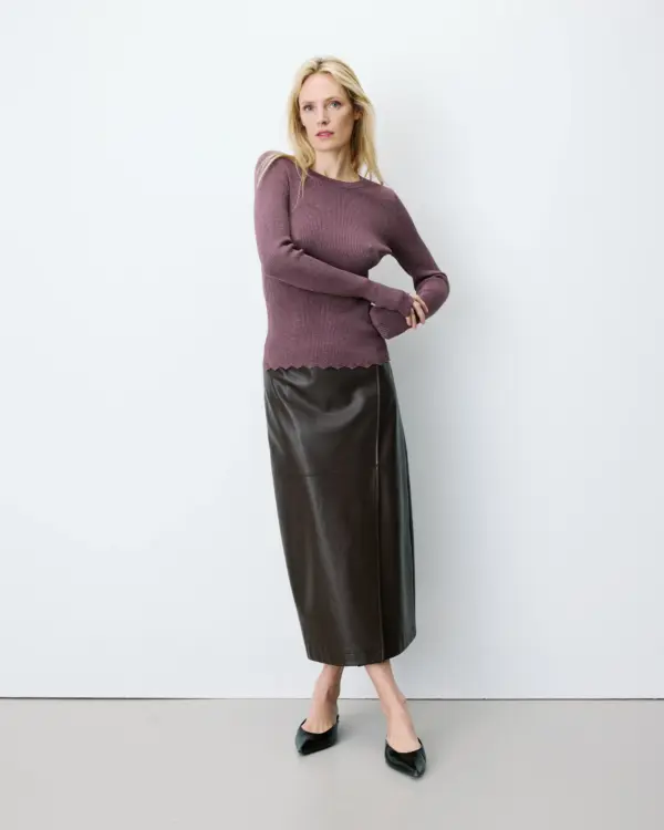 Trui met ribbels - Bruin