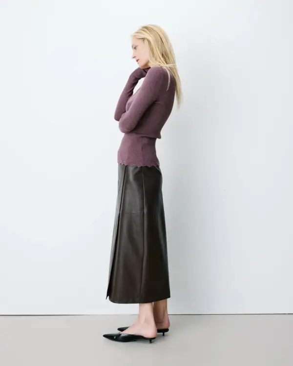 Trui met ribbels - Bruin