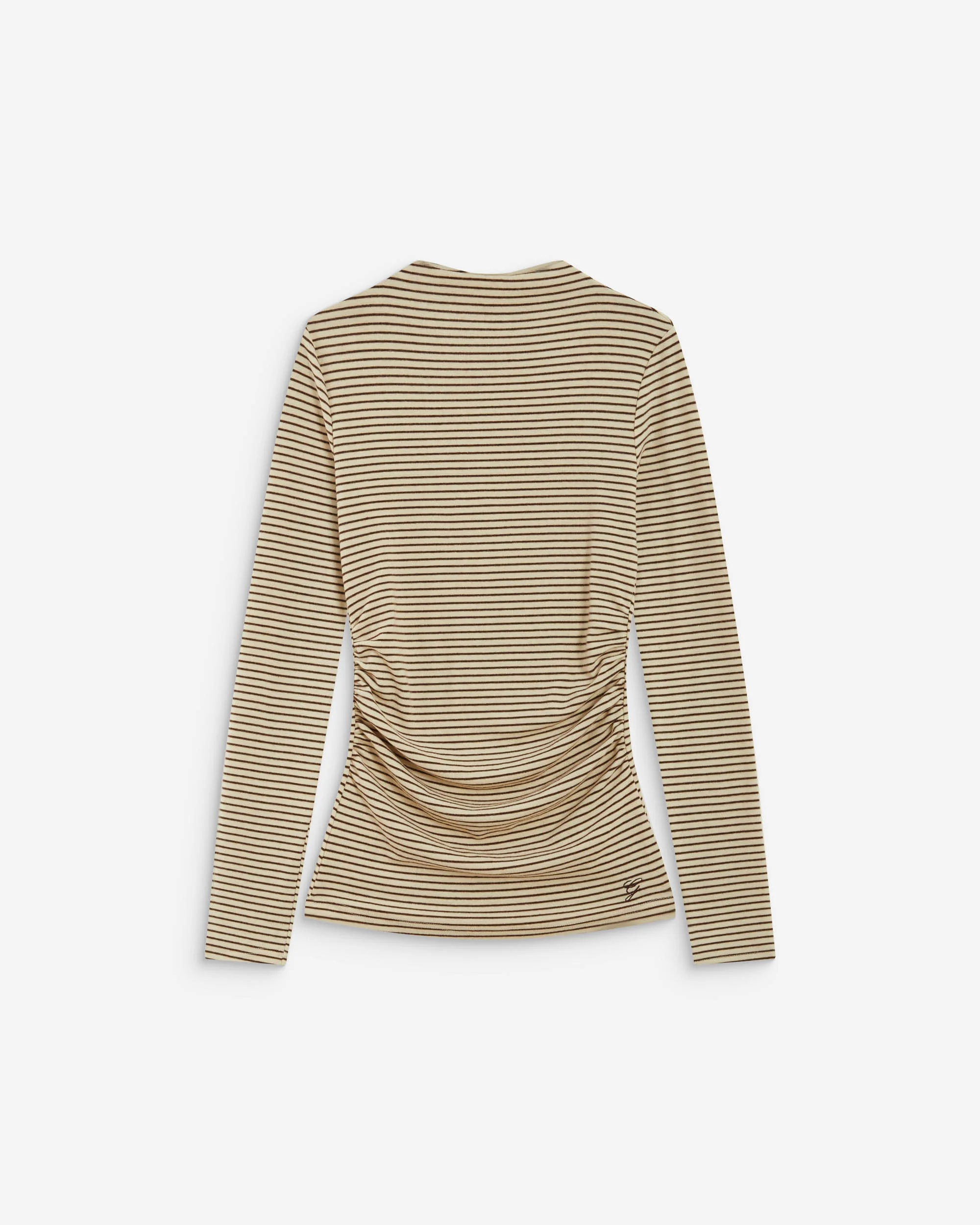 Longsleeve met plooi in taille - Ecru - Afbeelding 6