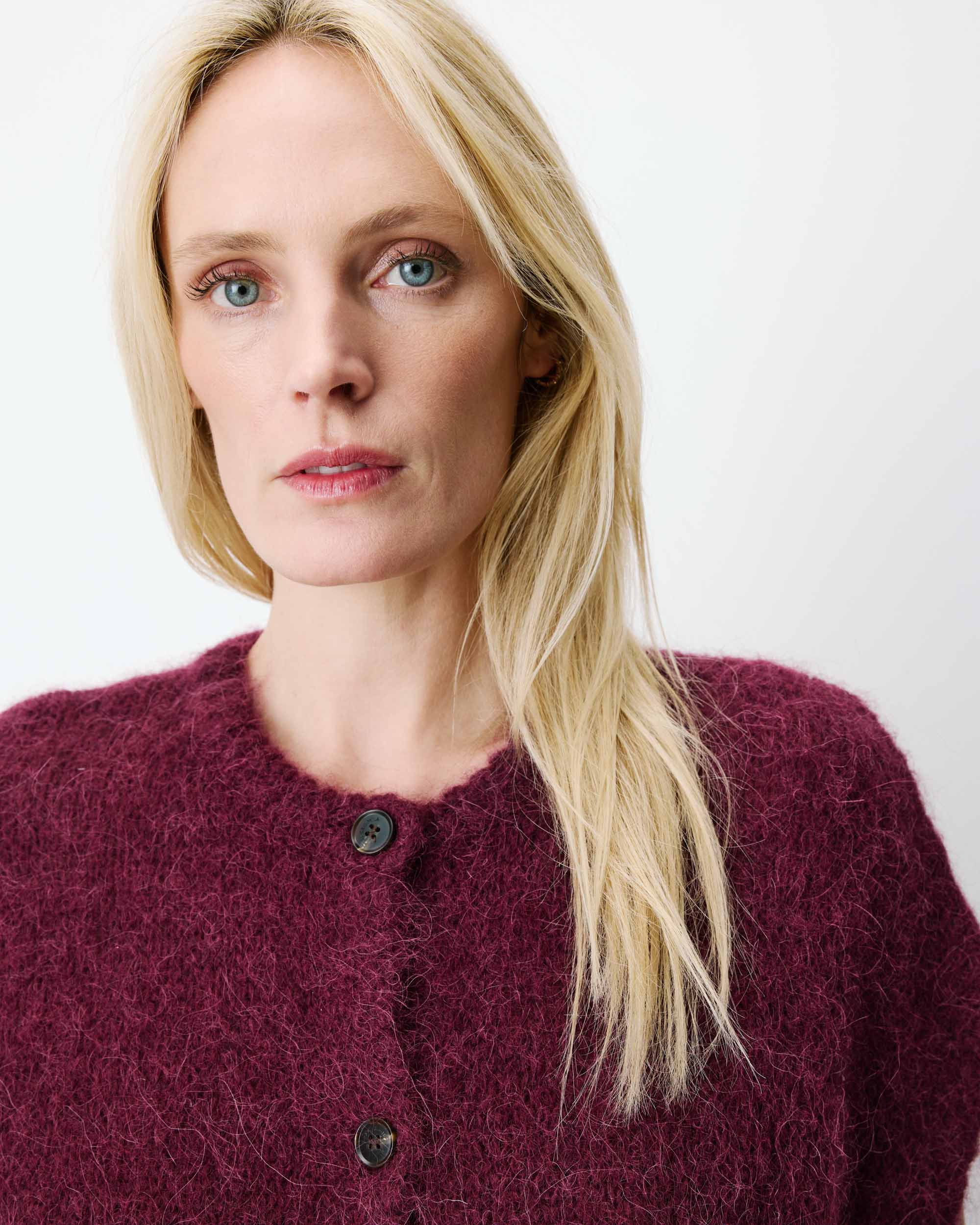 Vest met knoopsluiting - Aubergine - Afbeelding 2