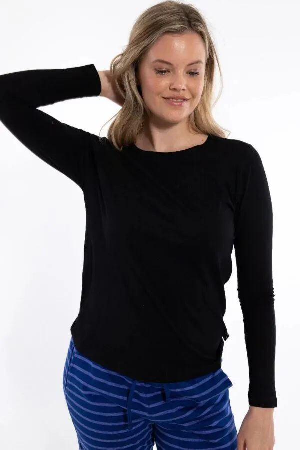 Danejubii LS Modal Tee - Zwart