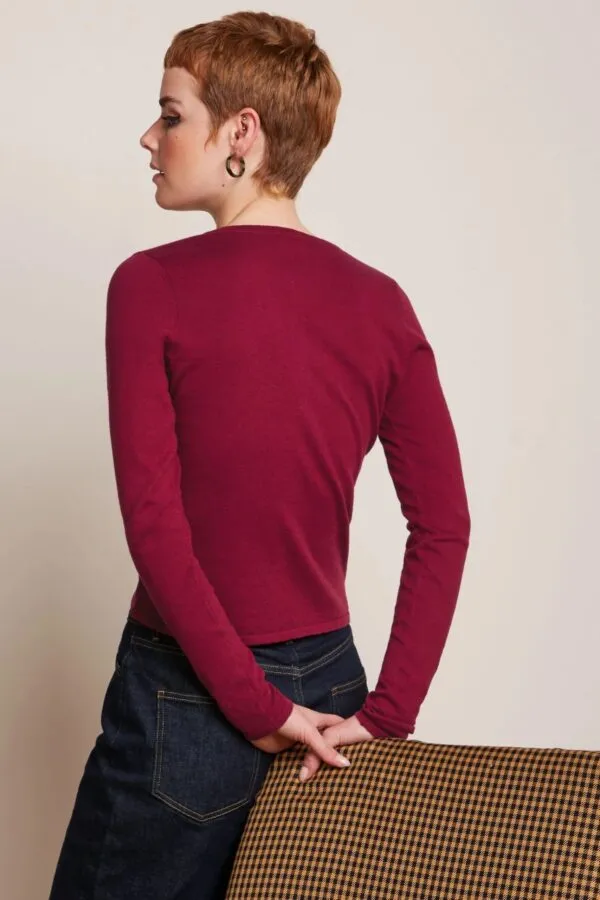Cardi Roundneck Cocoon - framboise