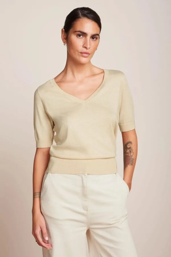 Agnes V Top Cocoon - Creme wit