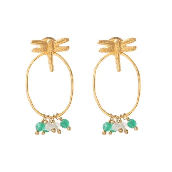 Showing Aventurine Moonstone Earrings GP - Moonstone