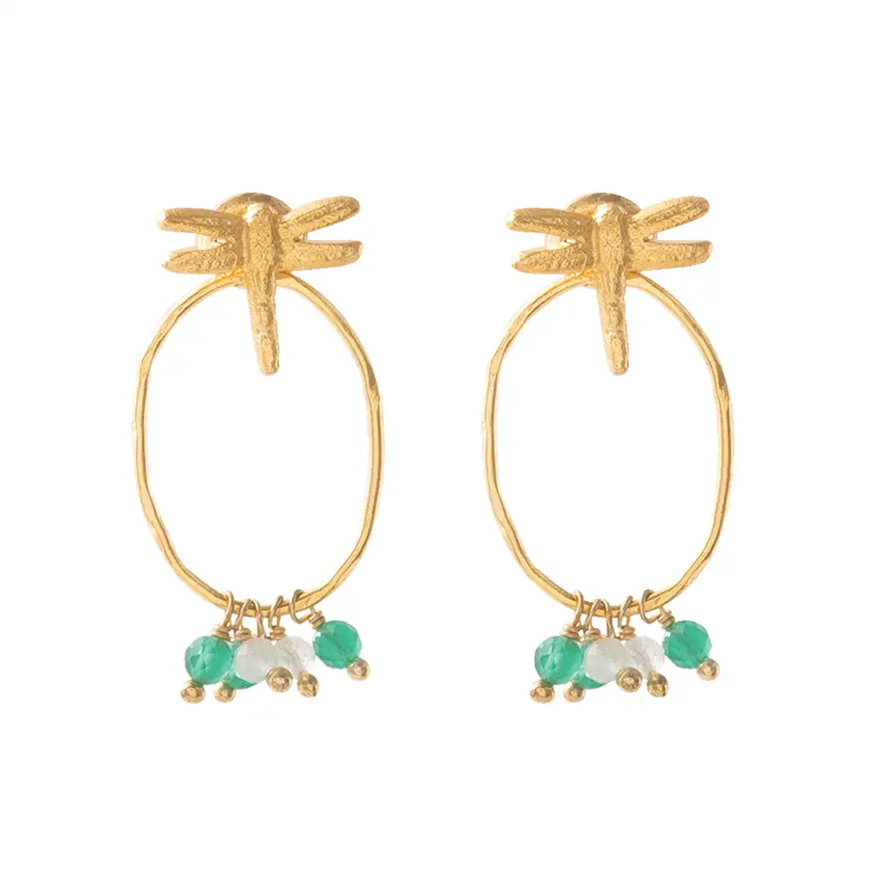 Showing Aventurine Moonstone Earrings GP - Moonstone
