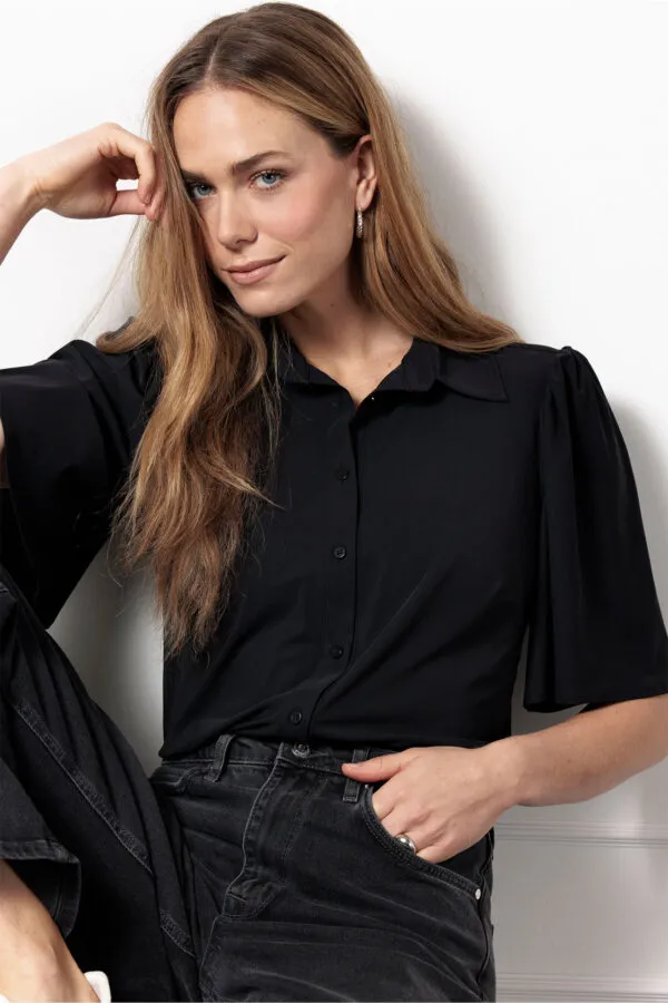 Poppy butterfly blouse - Zwart