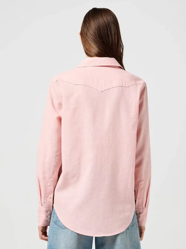 Western shirt silver pink - Roze