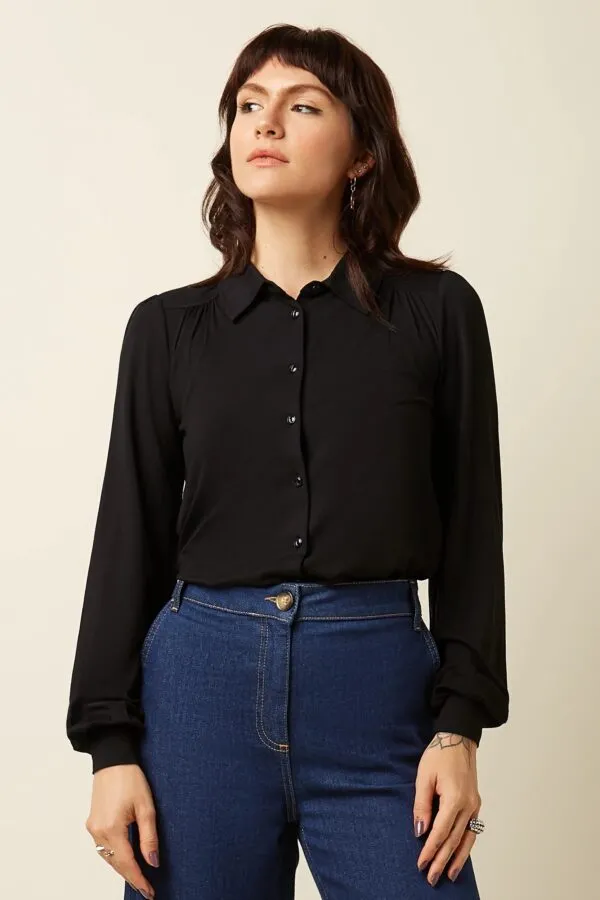 Carina Blouse Viscose Light - Zwart