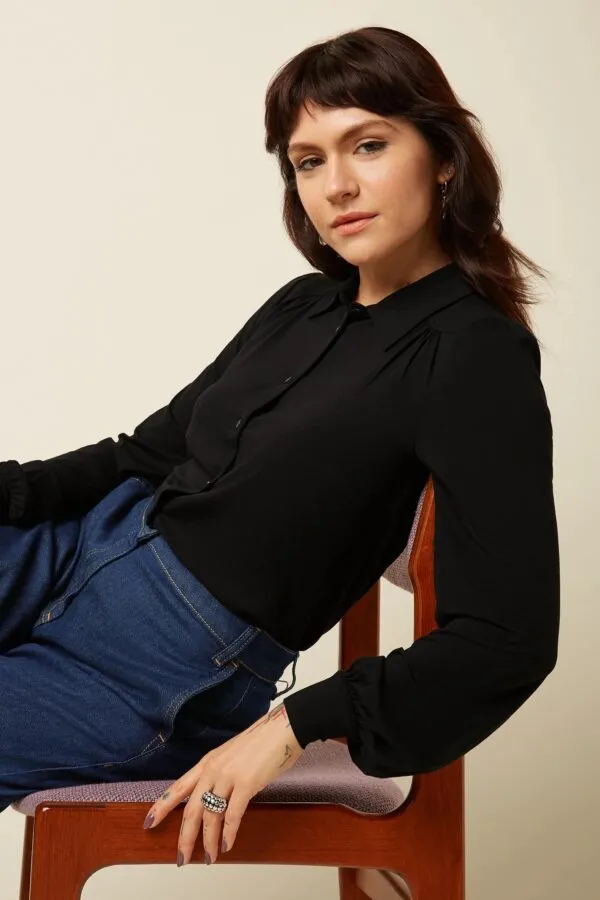 Carina Blouse Viscose Light - Zwart