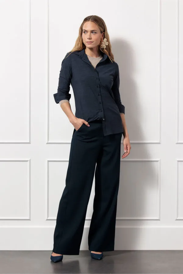 Poppy denim blouse - Dark Blue/Black