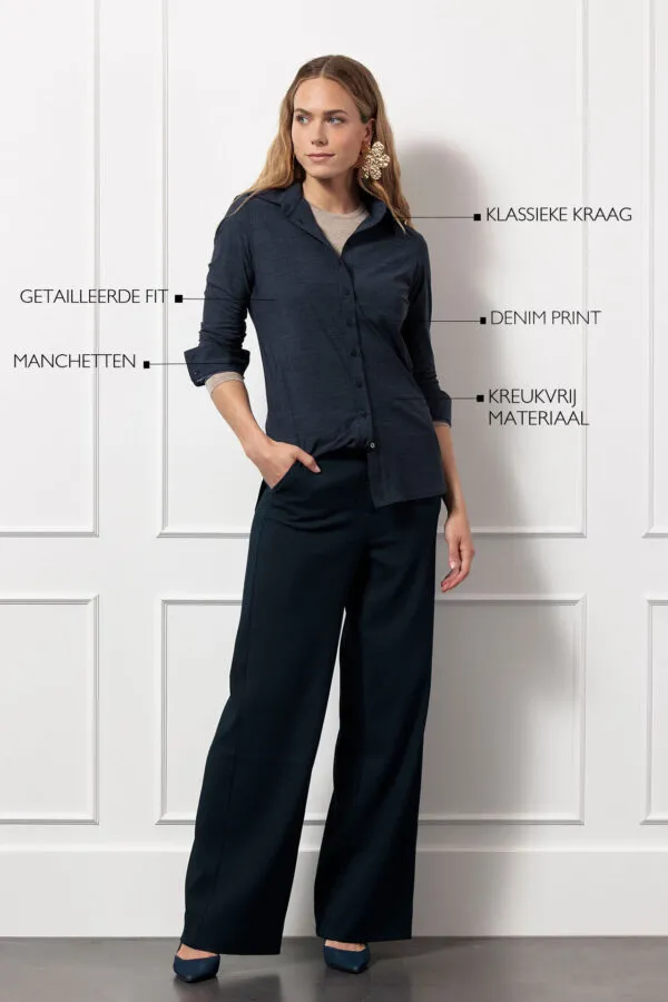 Poppy denim blouse - Dark Blue/Black